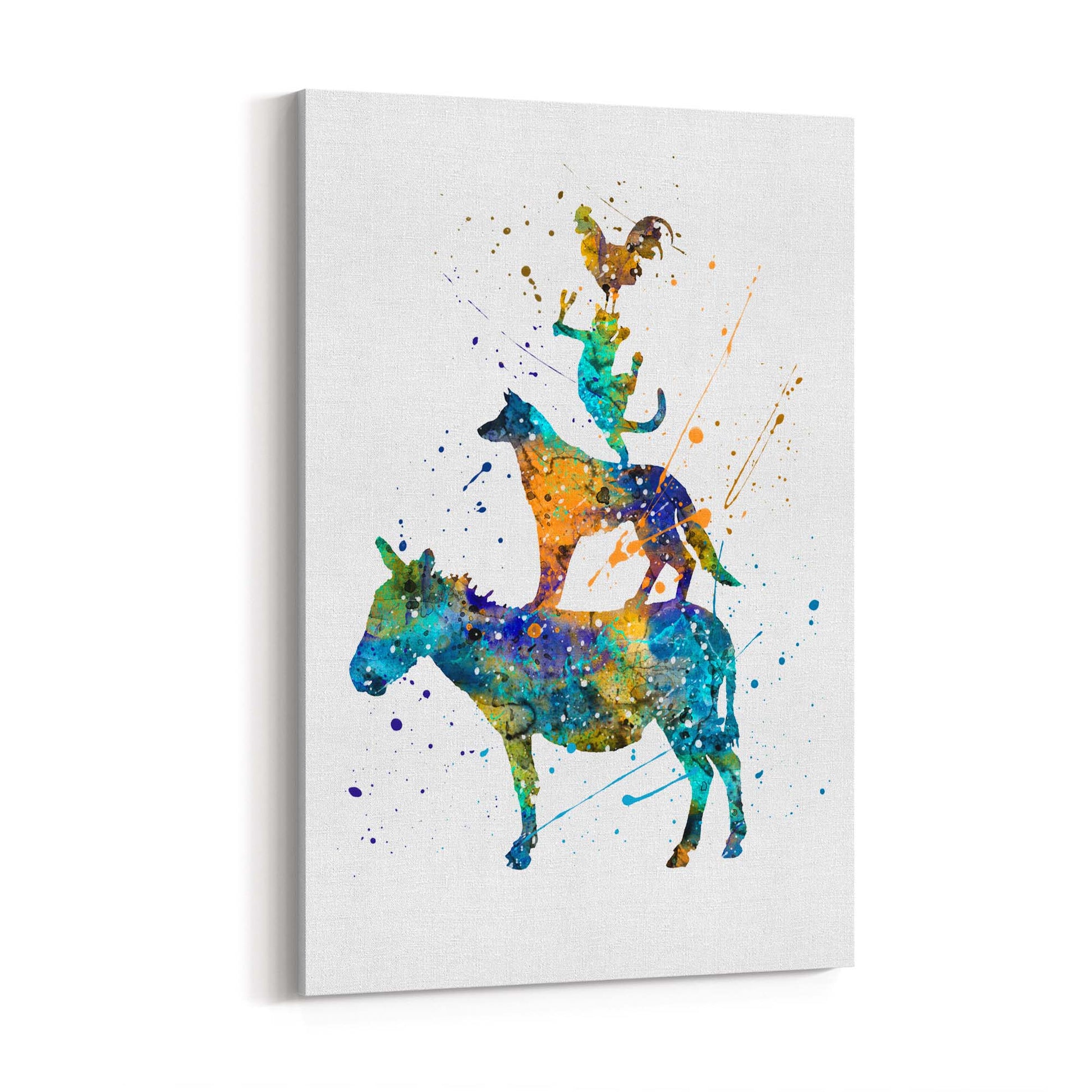 Musicians of Bremen Nursery Story Wall Art - The Affordable Art Company