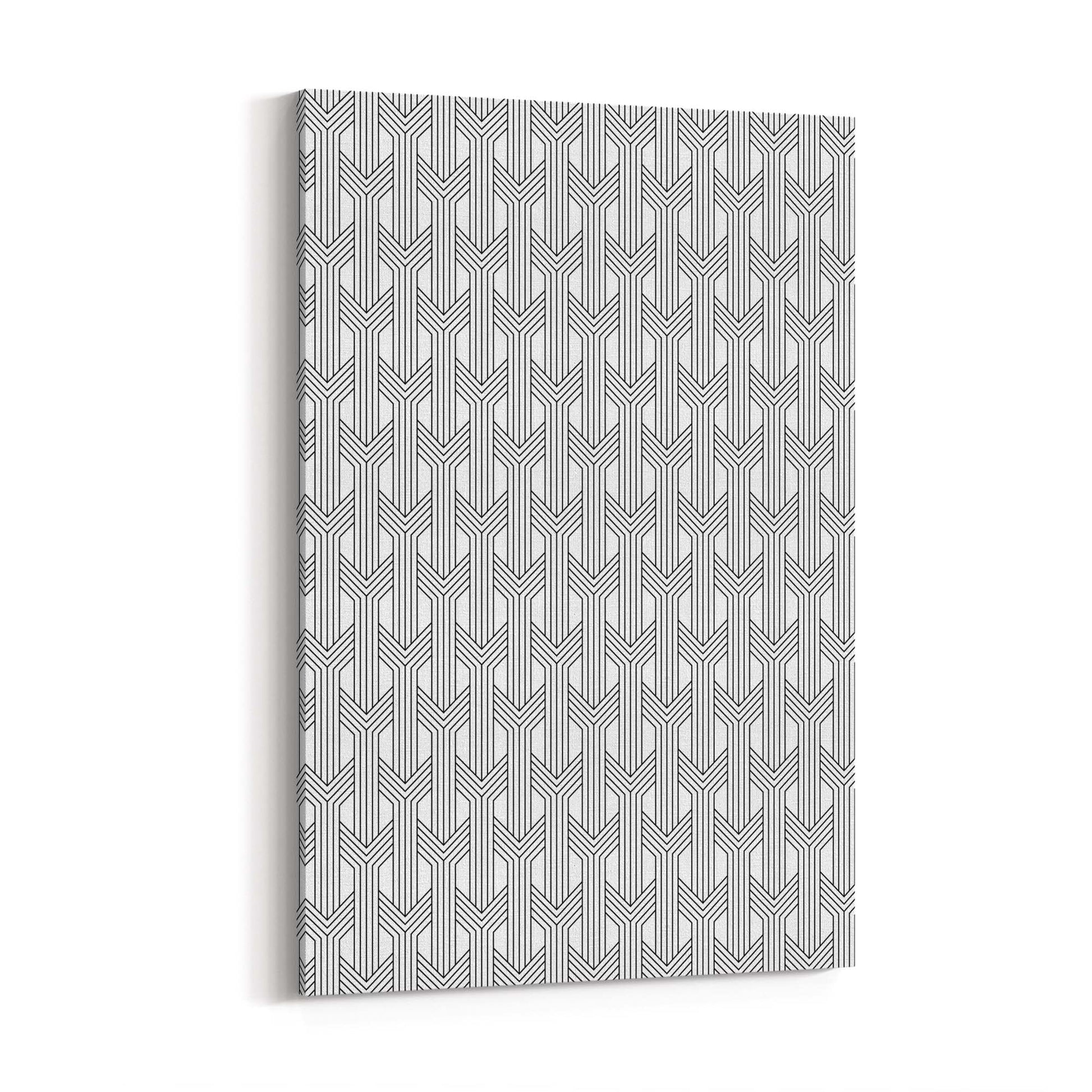 Geometric Pattern Abstract Black & White Wall Art #2 - The Affordable Art Company