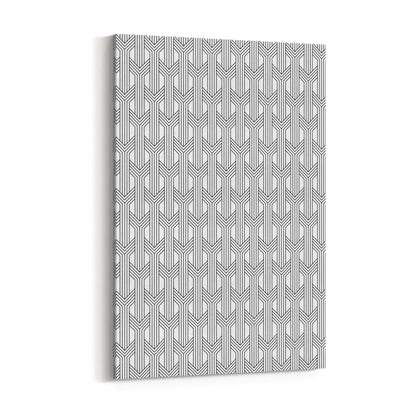 Geometric Pattern Abstract Black & White Wall Art #2 - The Affordable Art Company