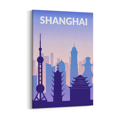 Retro Shanghai China Travel Advert Wall Art - Portsby