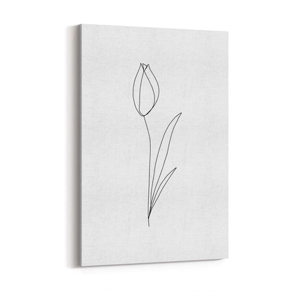 Minimal Tulip Flower Line Drawing Wall Art #1 - The Affordable Art Company