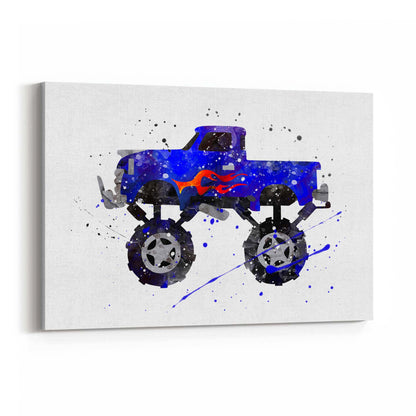 Monster Truck Cartoon Boys Bedroom Truck Wall Art - The Affordable Art Company