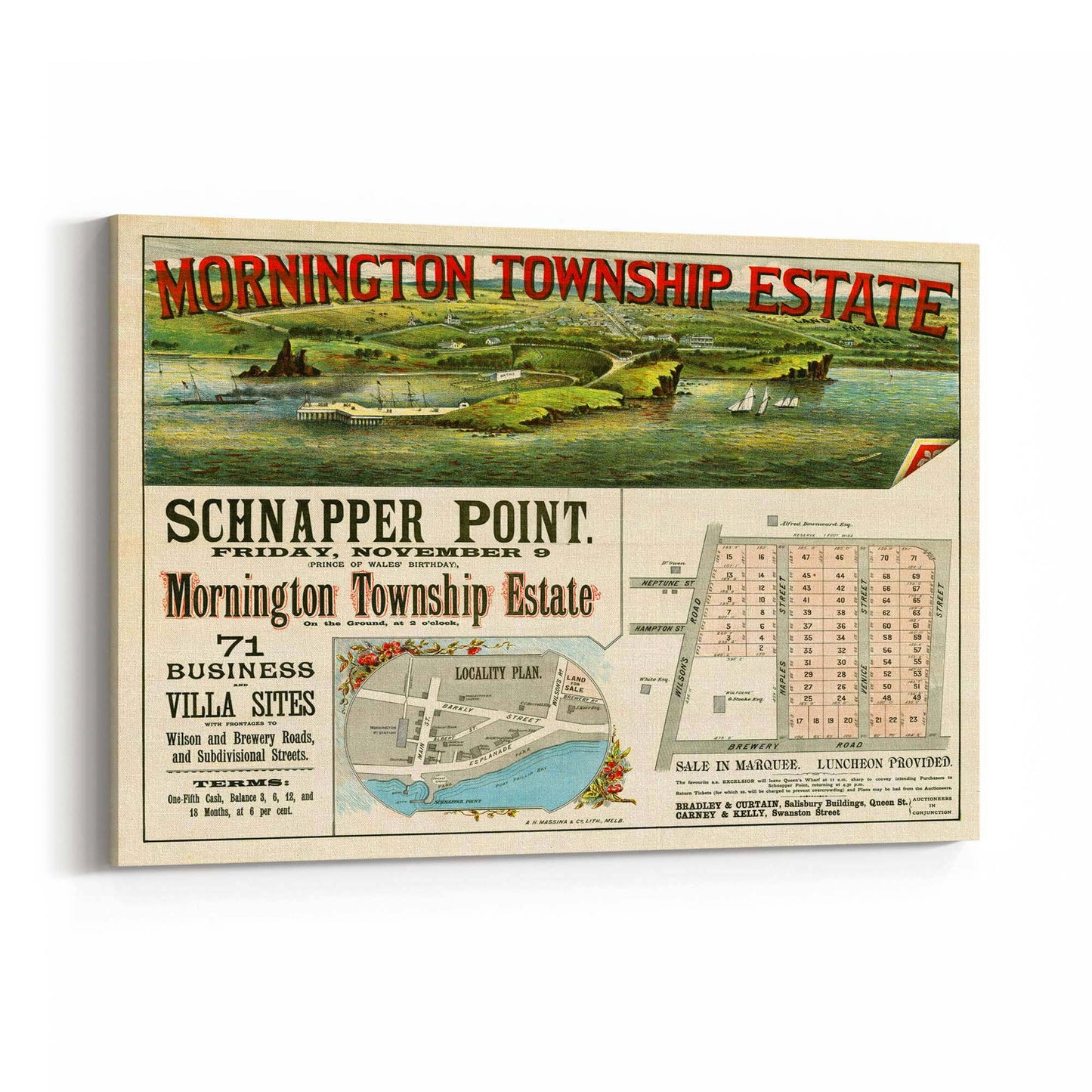 Mornington Melbourne Vintage Real Estate Advert Art - The Affordable Art Company