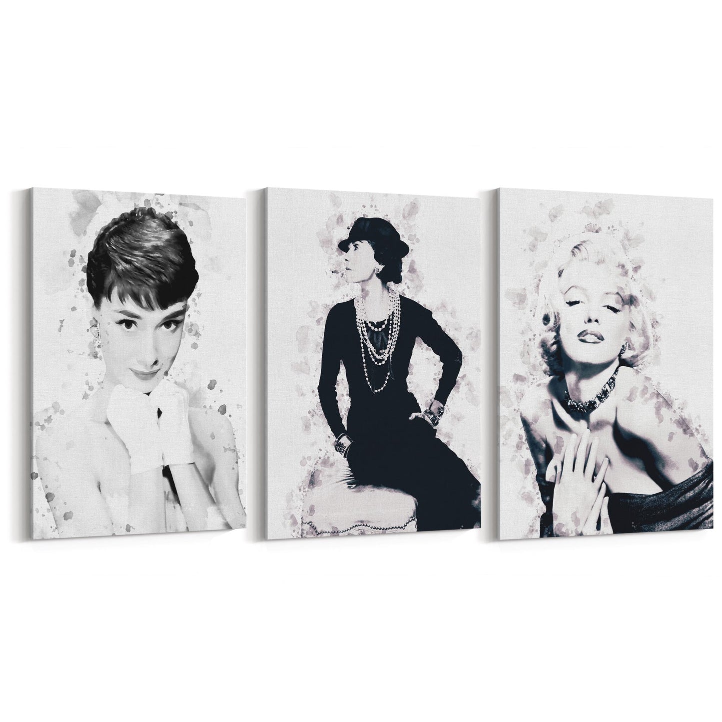 Set of Fashion Icons Ink Style Minimal Wall Art #2 - The Affordable Art Company