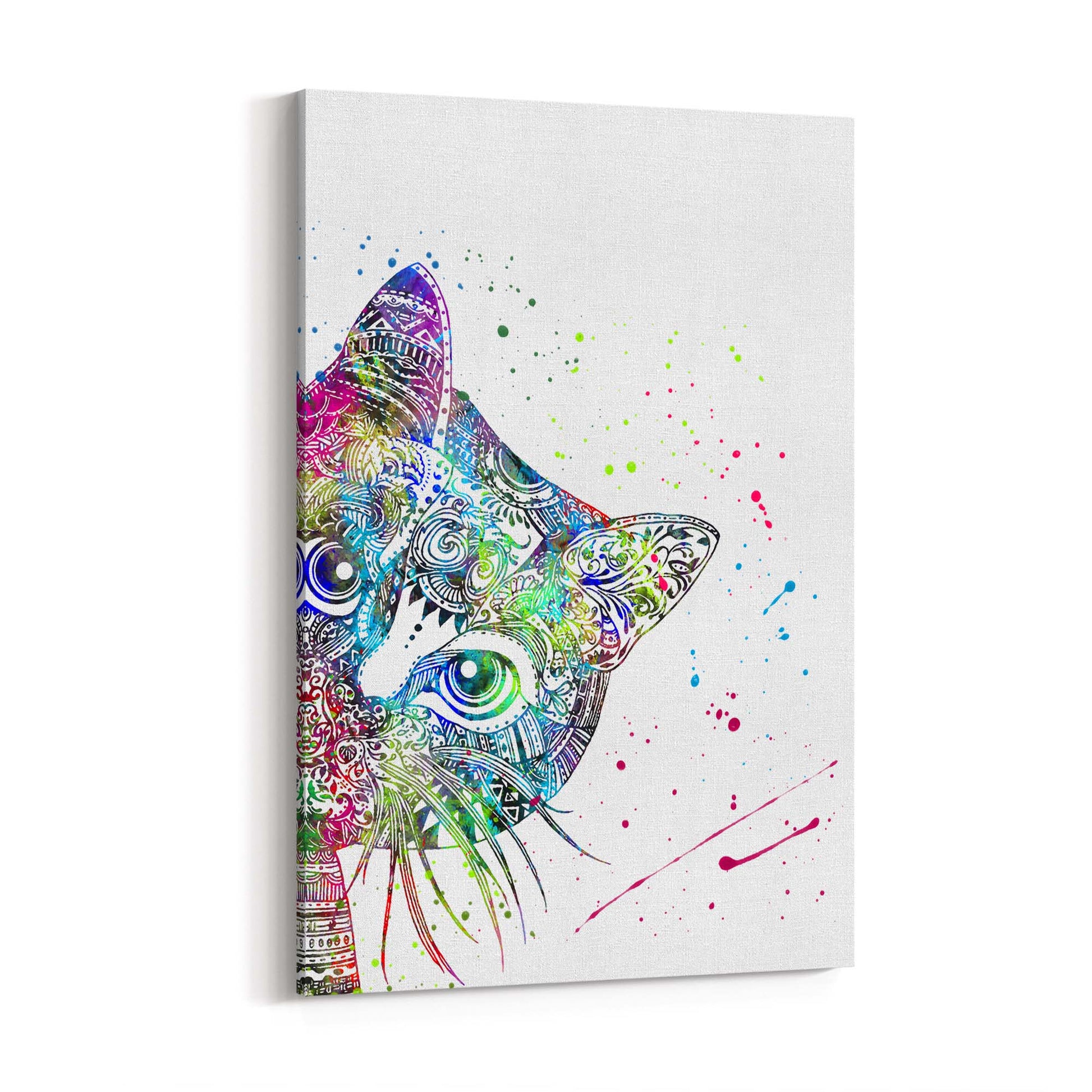 Cat Mandala Cute Animal Pattern Wall Art - The Affordable Art Company