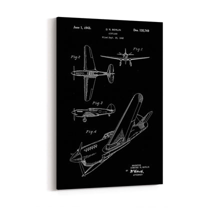Airplane Patent Vintage Minimal Man Cave Wall Art #6 - The Affordable Art Company