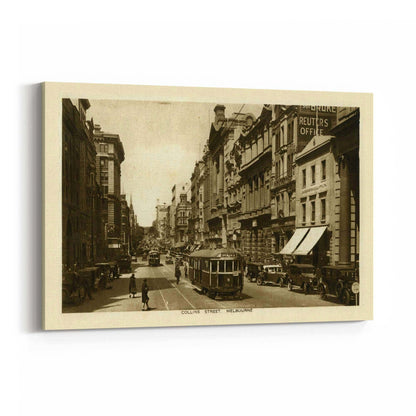 Collins St Melbourne Vintage Photograph Wall Art #1 - The Affordable Art Company