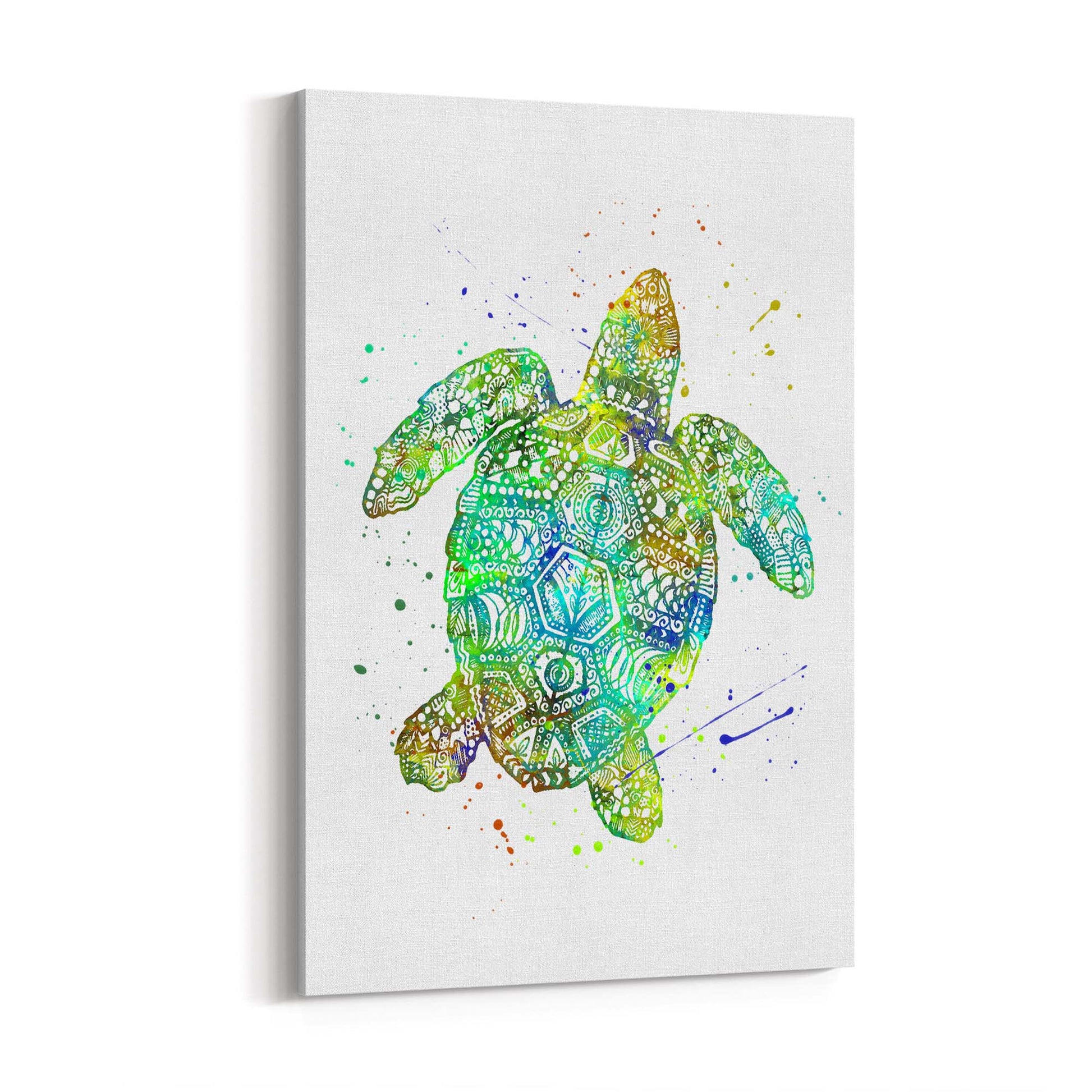 Green Sea Turtle Mandala Animal Wall Art - The Affordable Art Company
