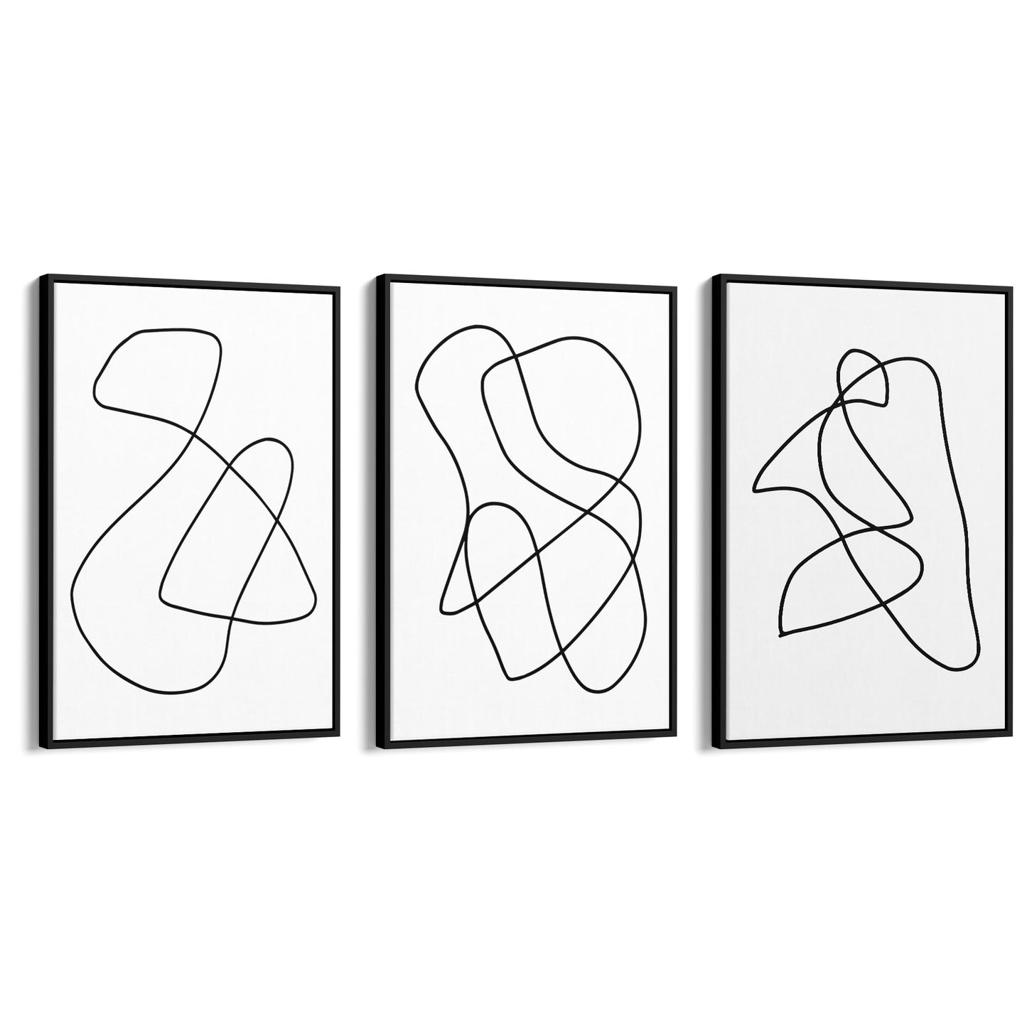 Set of Abstract Line Drawing Minimal Shape Wall Art #2 - The Affordable Art Company