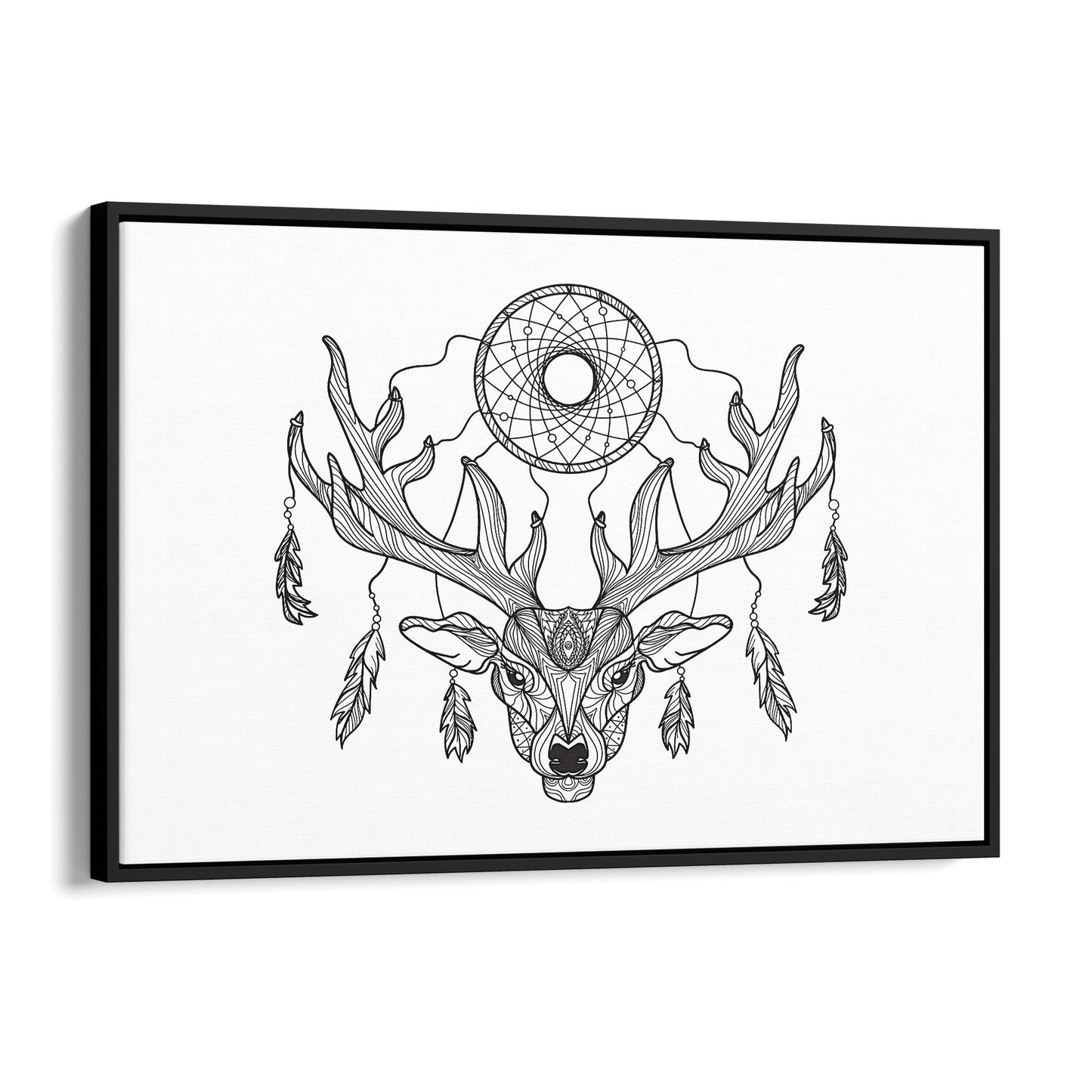Dream Catcher Deer Drawing Bedroom Wall Art - The Affordable Art Company