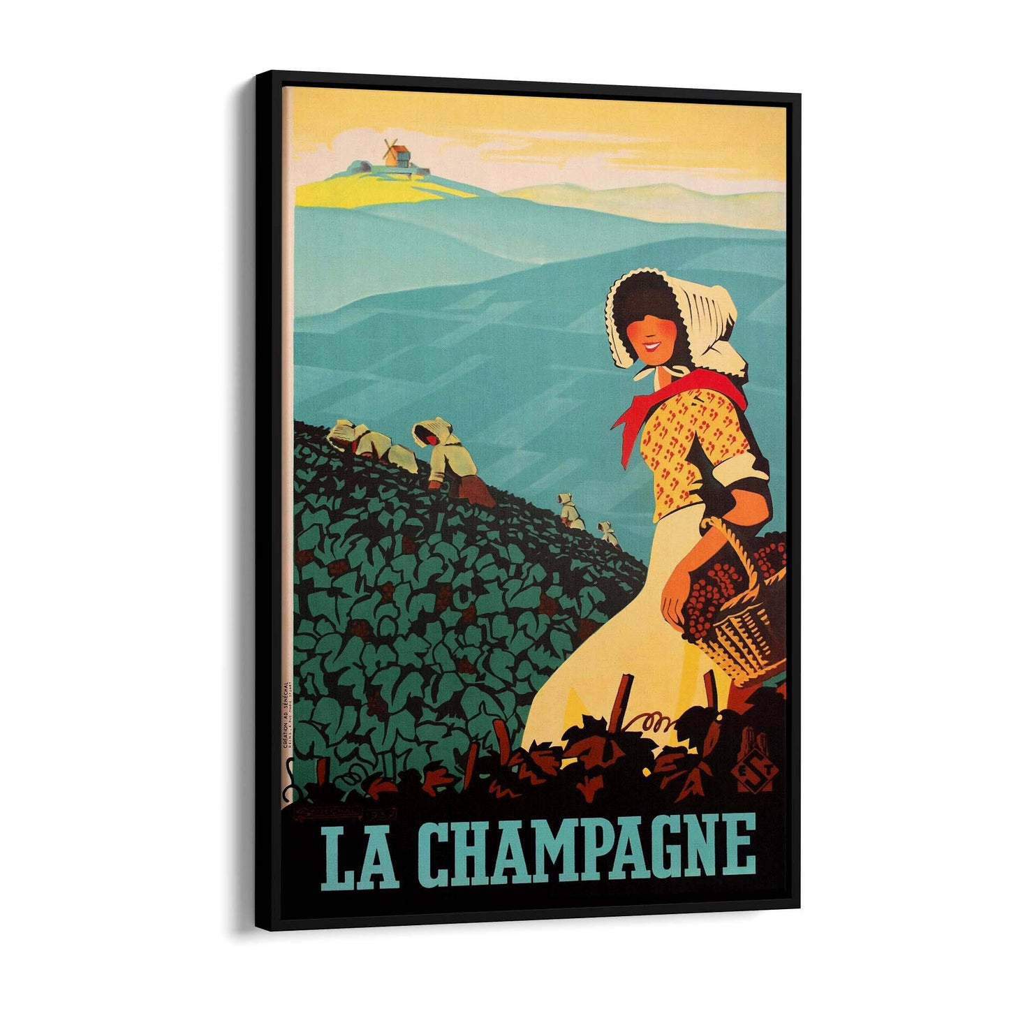 Champagne France Vintage Travel Advert Wall Art - The Affordable Art Company