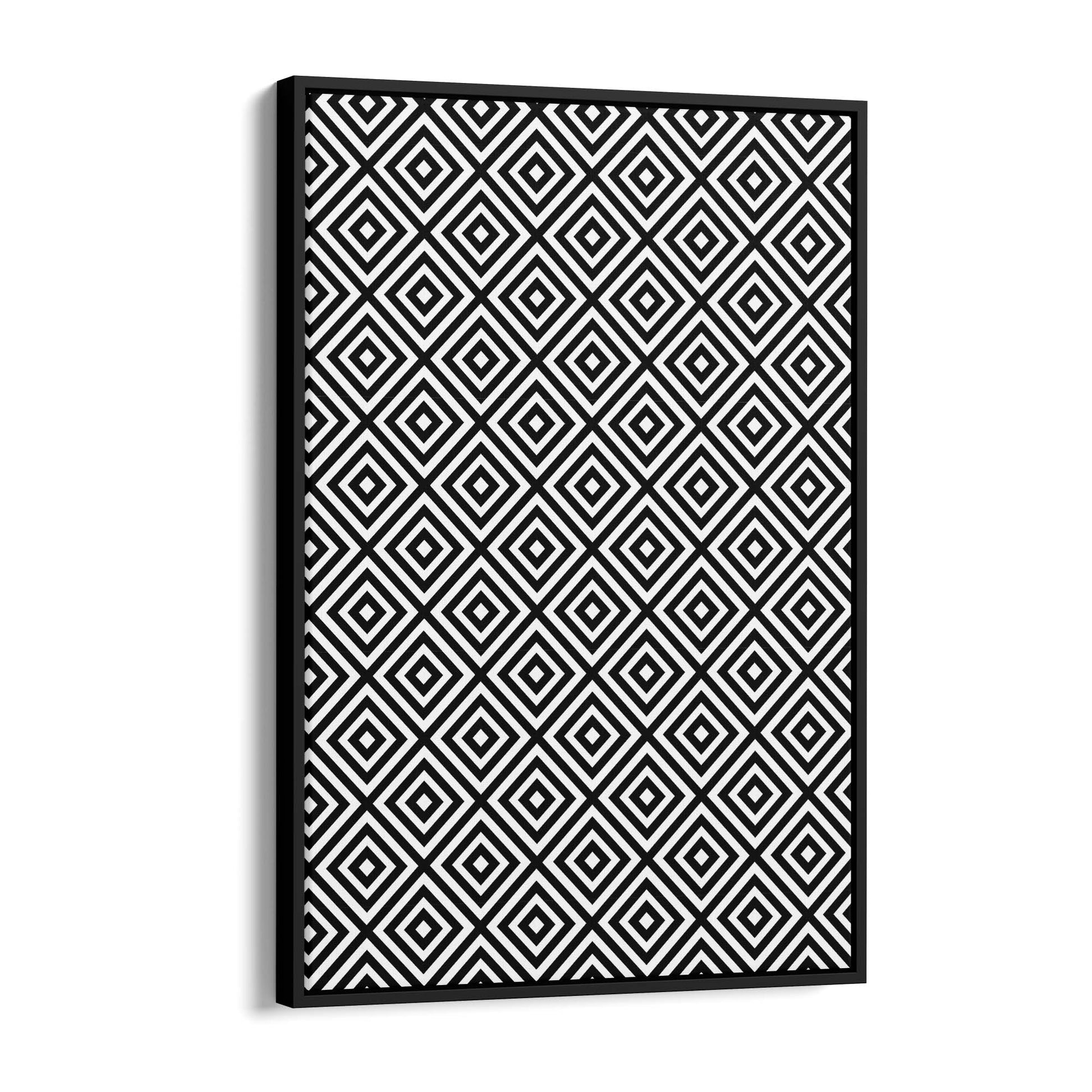 Minimal Geometric Pattern Black & White Wall Art #1 - The Affordable Art Company