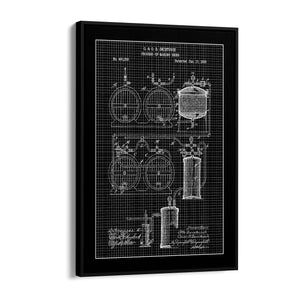 Vintage Beer Making Patent Man Cave Gift Wall Art #1 - The Affordable Art Company