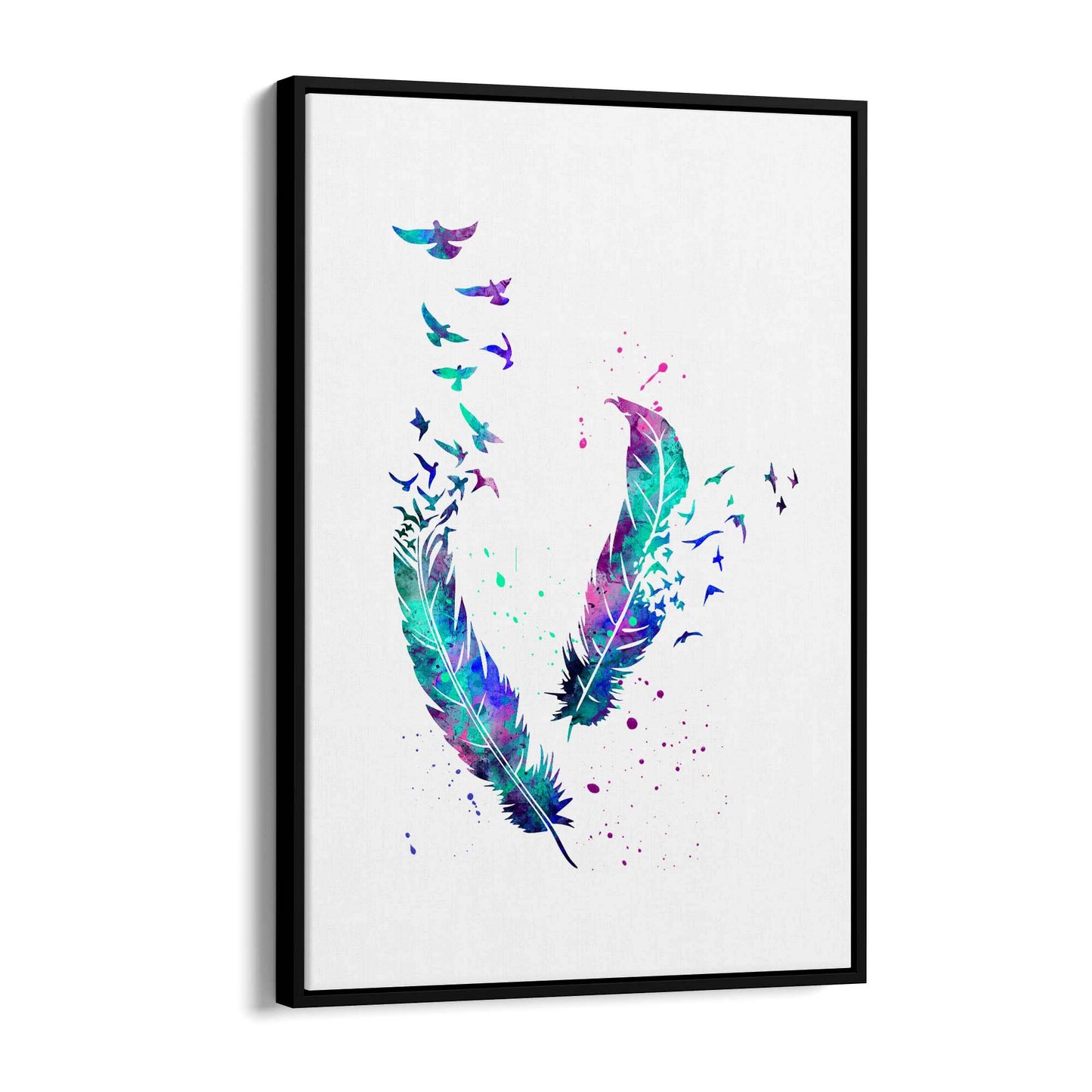 Feather Painting Colourful Bird Wall Art #2 - The Affordable Art Company