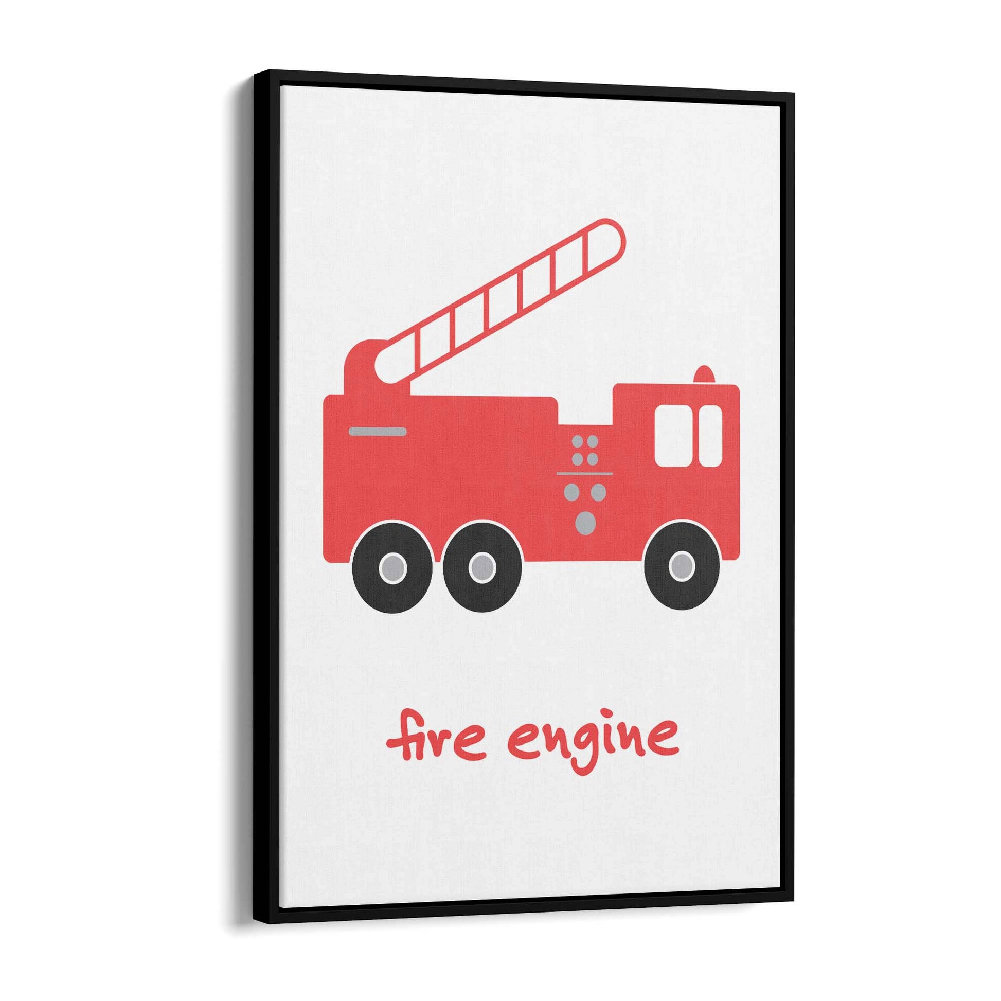 Red Fire Engine Boys Bedroom Nursery Wall Art - The Affordable Art Company