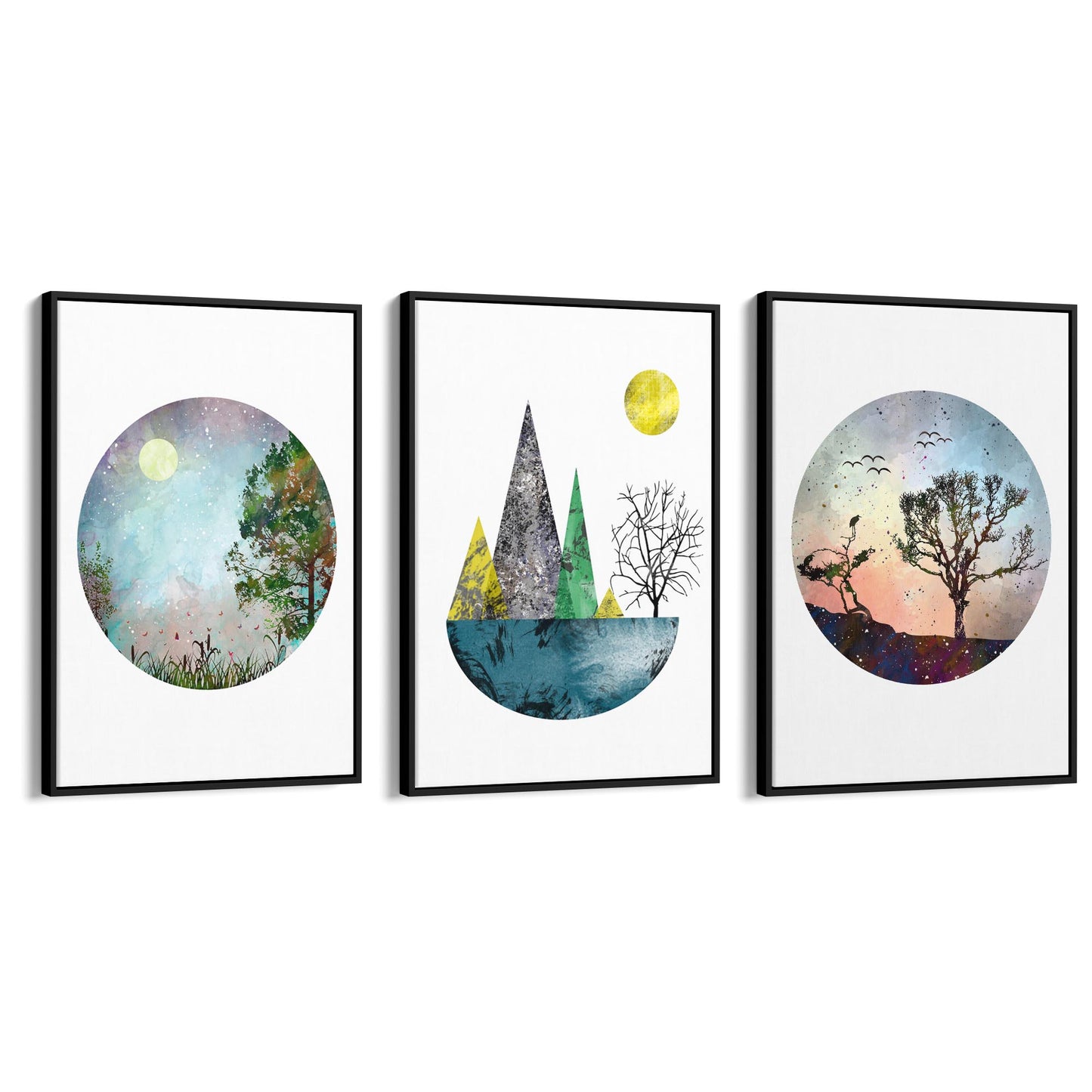 Set of Scandi Nature Landcape Wall Art - The Affordable Art Company