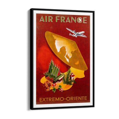 China by Air France Vintage Travel Advert Wall Art - The Affordable Art Company