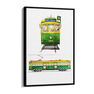 Melbourne Tram Painting Original Wall Art - The Affordable Art Company