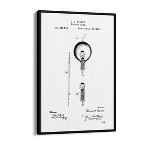 Vintage Edison Light Bulb Patent Wall Art #2 - The Affordable Art Company