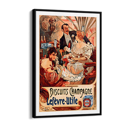 French Champagne & Biscuits Vintage Advert Art - The Affordable Art Company