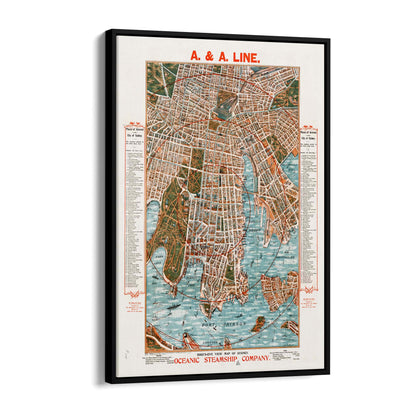 Sydney Vintage Map Australian Old Wall Art #3 - The Affordable Art Company