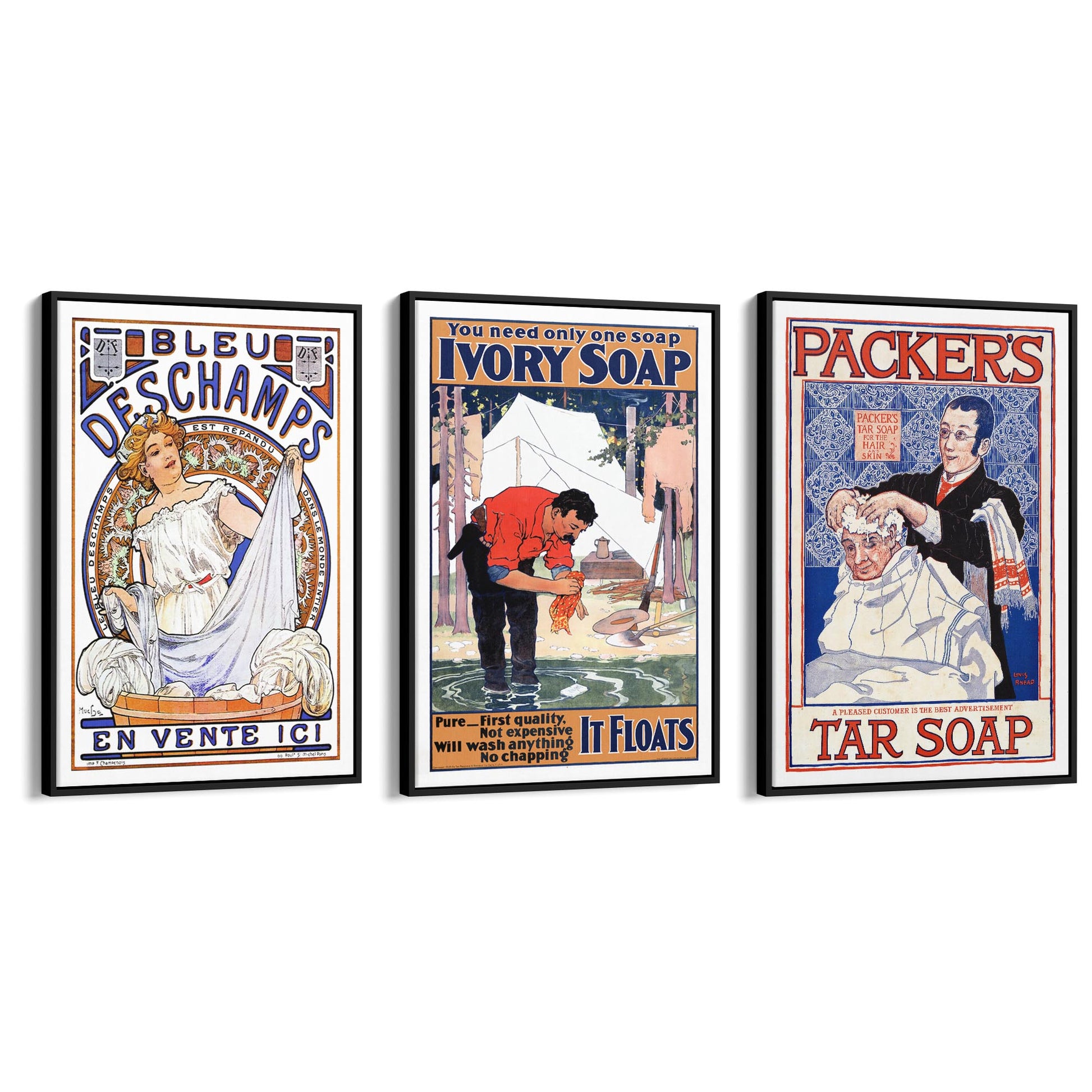 Set of Vintage Soap Adverts Laundry Room Wall Art - The Affordable Art Company