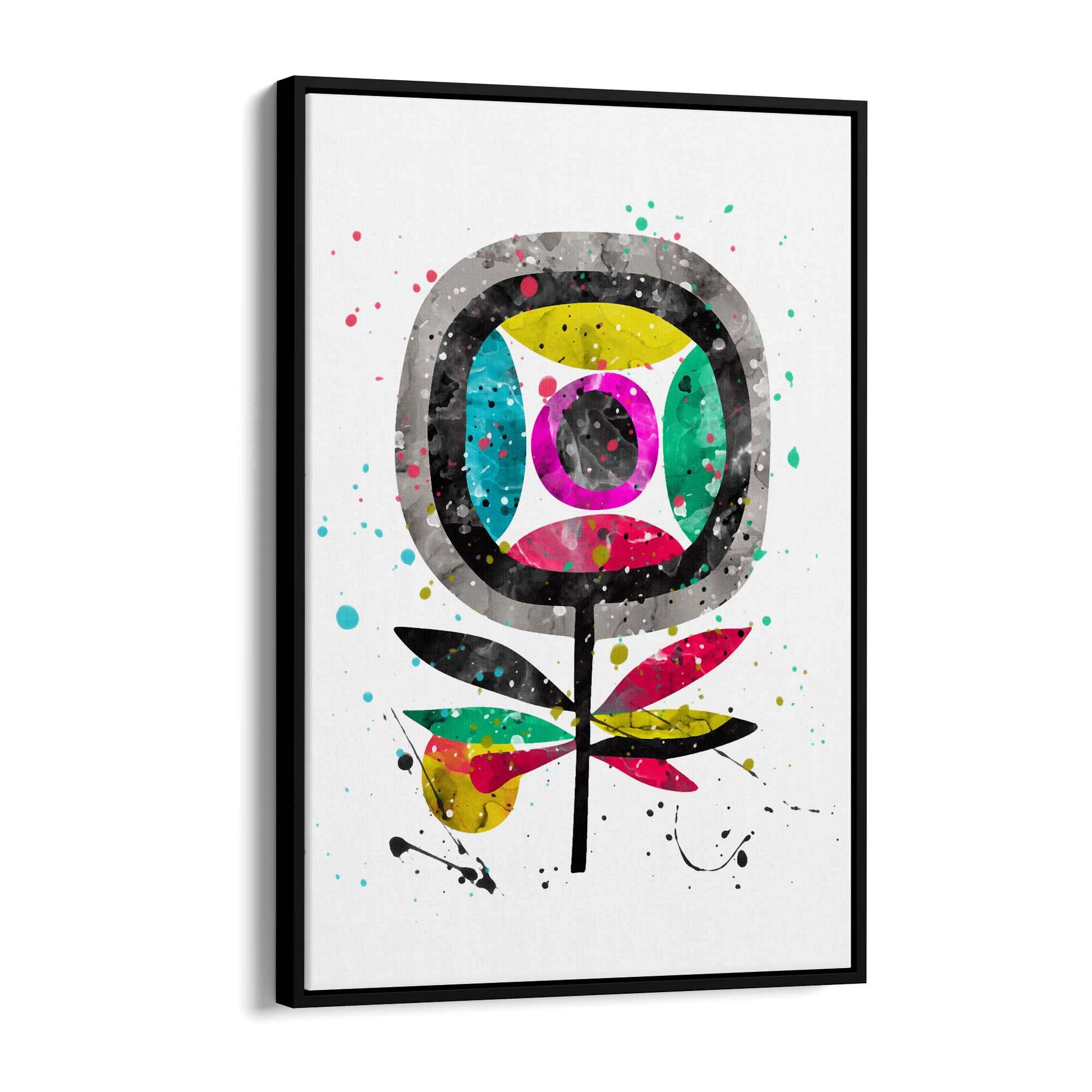 Scandi Flower Colourful Kitchen Cafe Wall Art #1 - The Affordable Art Company