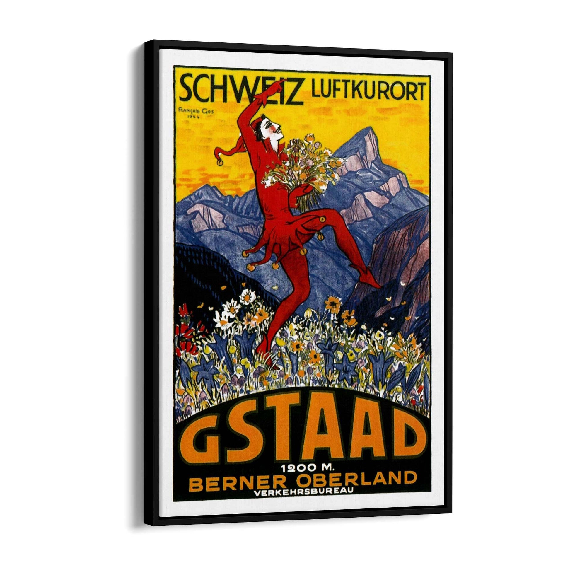 Gstaad, Switzerland Vintage Advert Wall Art - The Affordable Art Company