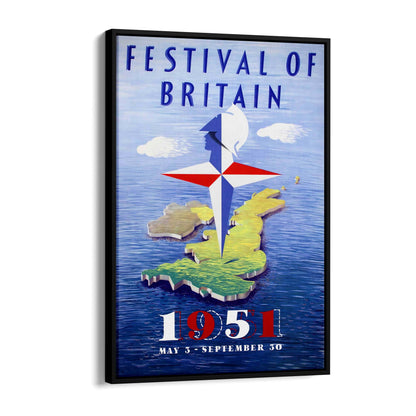 Festival of Britain Vintage Travel Advert Wall Art - The Affordable Art Company