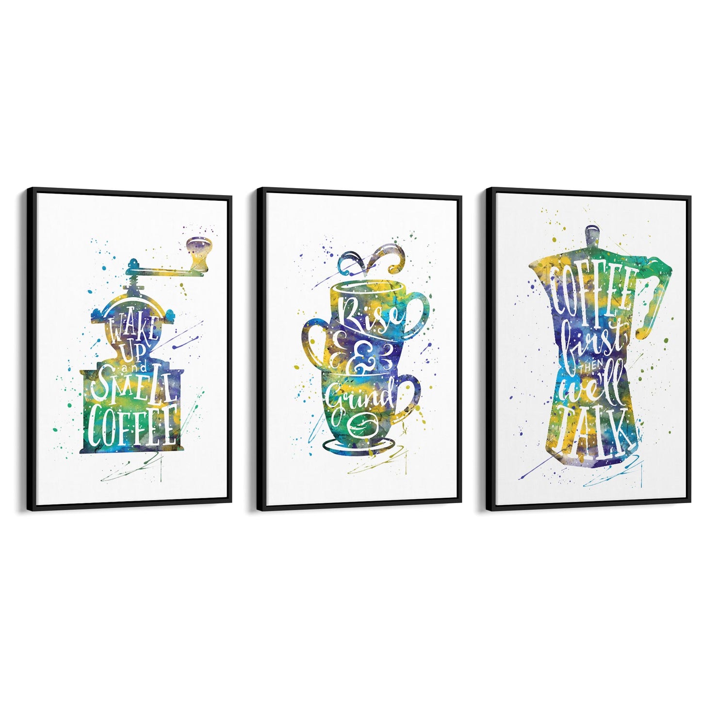 Set of Coffee Lovers Kitchen Cafe Style Wall Art - The Affordable Art Company