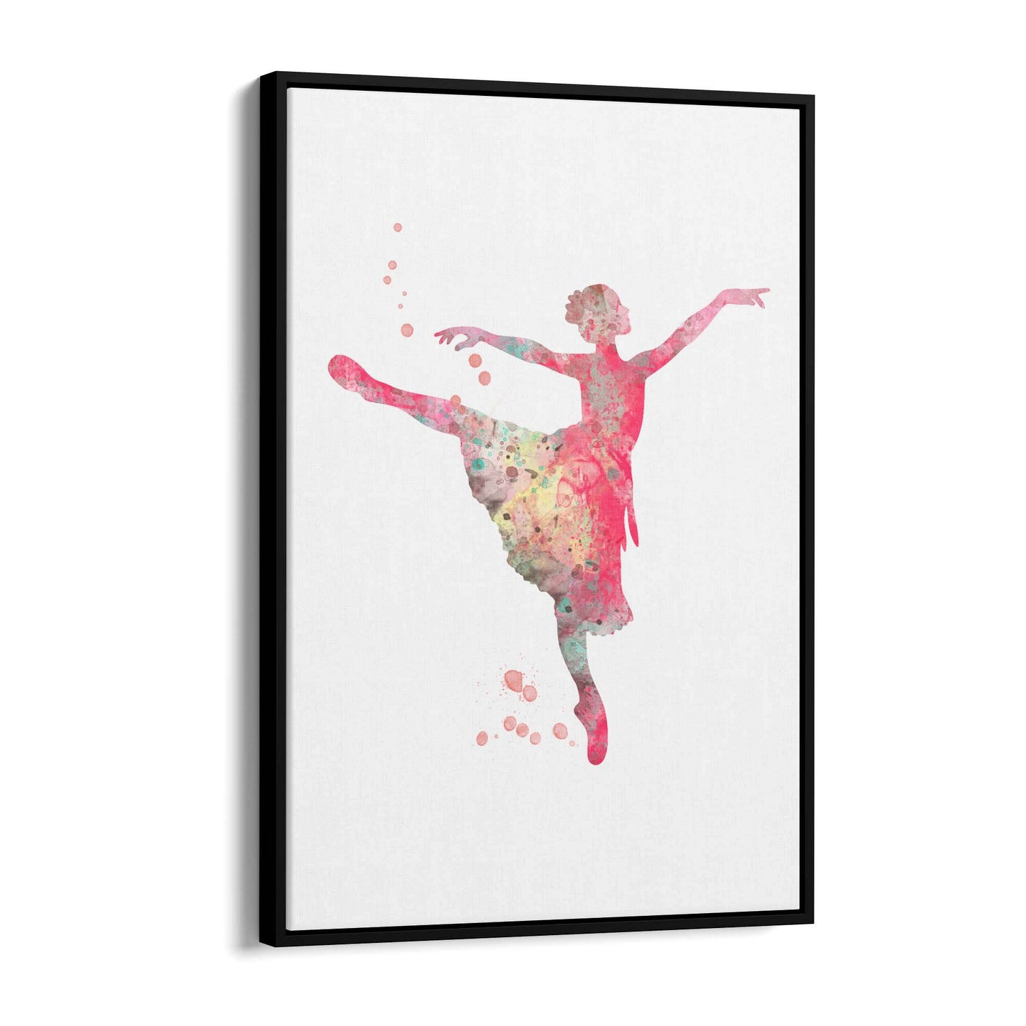 Pink Ballerina Girls Bedroom Ballet Dance Wall Art - The Affordable Art Company