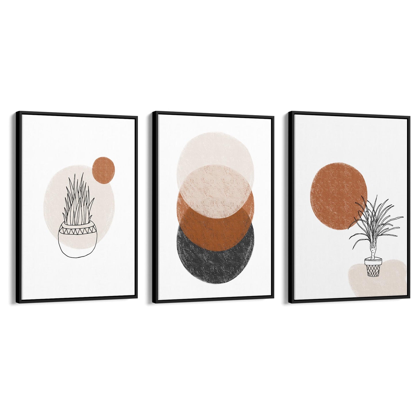 Set of Minimal Plant Abstract Hallway Wall Art #2 - The Affordable Art Company