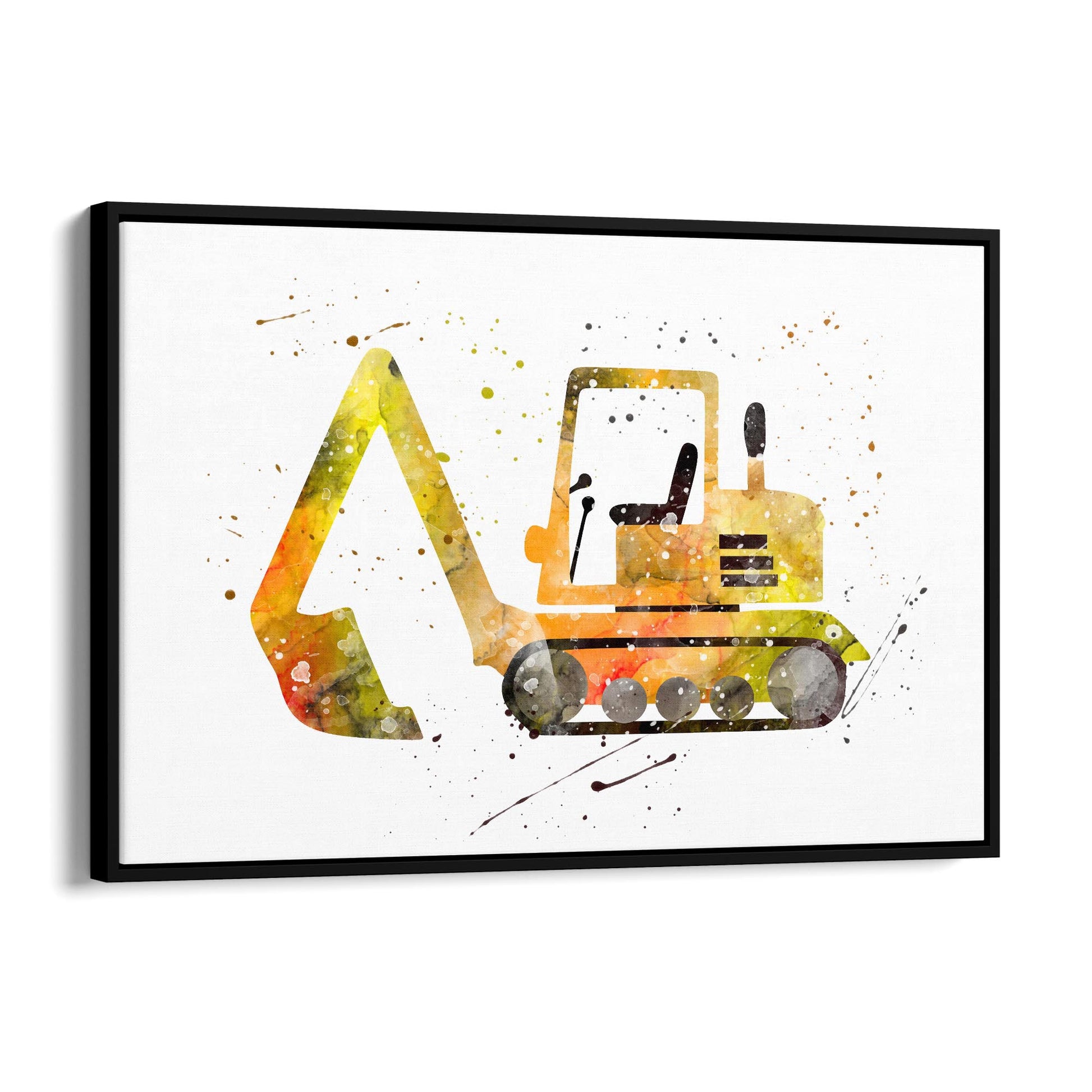 Yellow Digger Boys Bedroom Nursery Toddler Art #2 - The Affordable Art Company