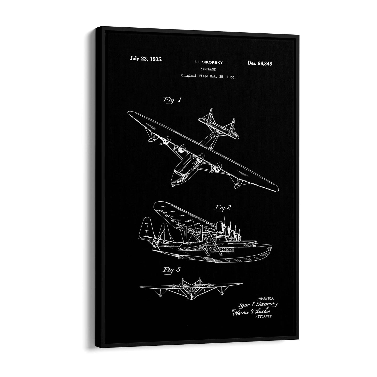 Airplane Patent Vintage Minimal Man Cave Wall Art #10 - The Affordable Art Company