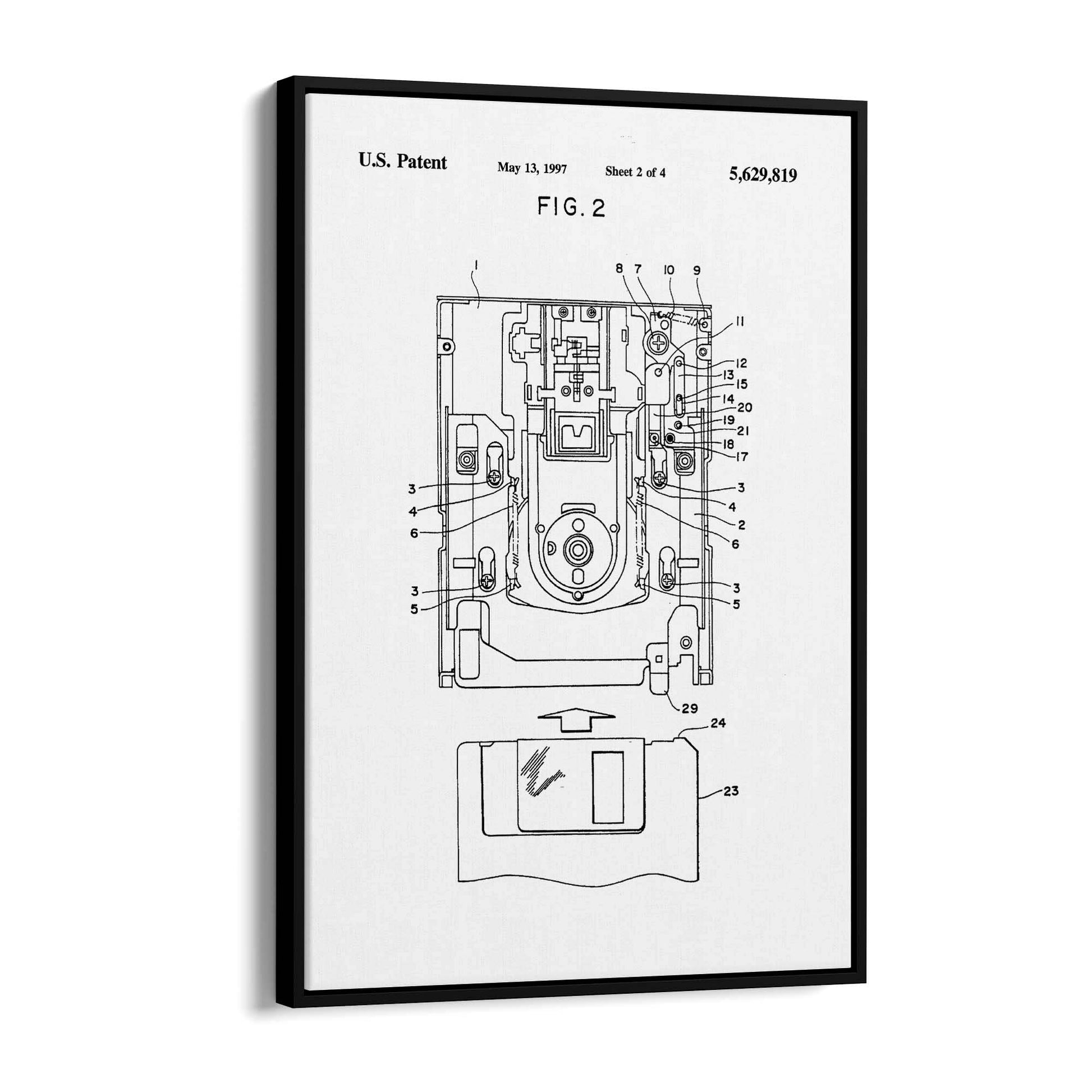 Vintage Floppy Disk Patent Wall Art #2 - The Affordable Art Company