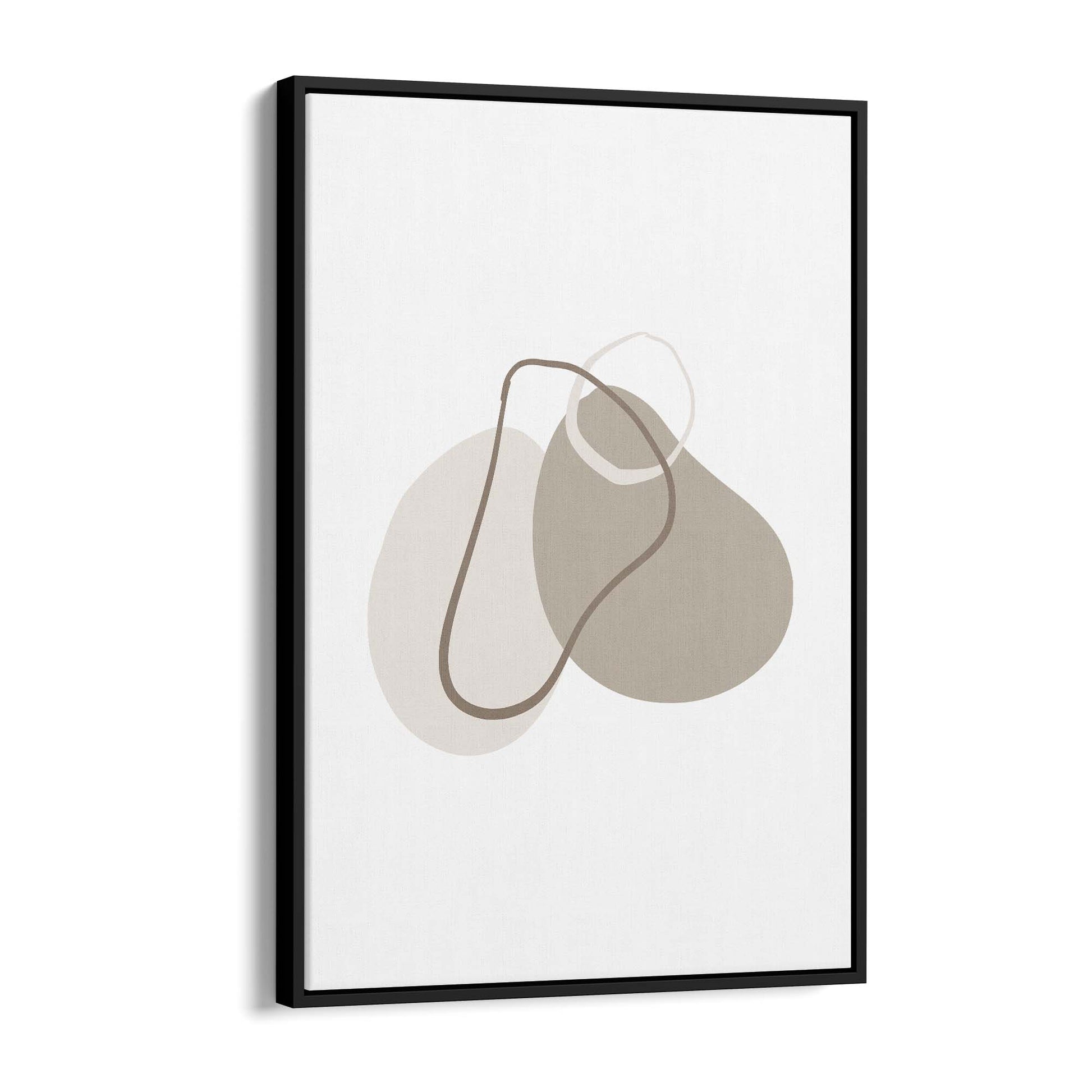 Minimal Black & White Shapes Abstract Wall Art #2 - The Affordable Art Company