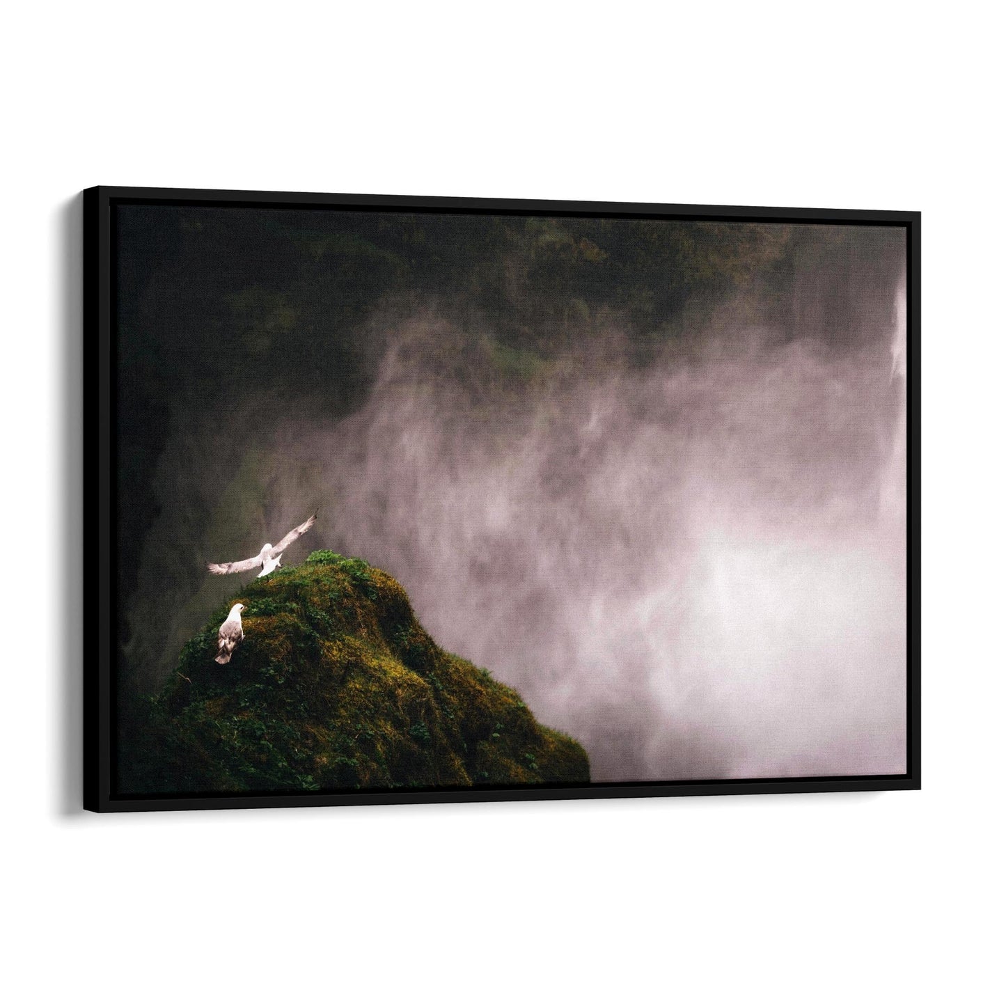 Wild Birds and Waterfall Photograph Wall Art - The Affordable Art Company