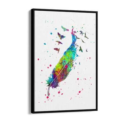 Feather Painting Colourful Bird Wall Art #3 - The Affordable Art Company