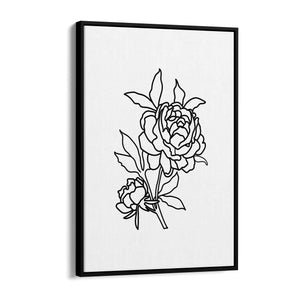 Rose Flower Line Drawing Minimal Kitchen Wall Art #3 - The Affordable Art Company