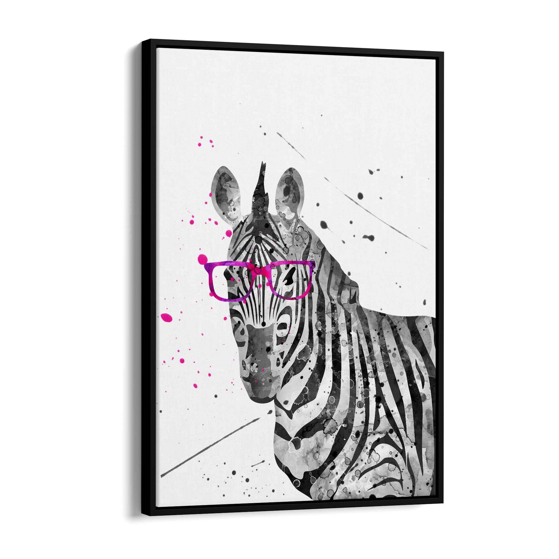 Zebra with Glasses Nursery Cute Baby Wall Art - The Affordable Art Company