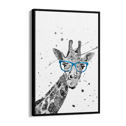 Giraffe with Glasses Cute Nursery Decor Wall Art - The Affordable Art Company