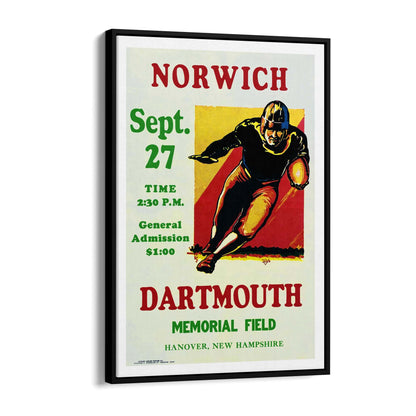 Dartmouth vs Norwich Rugby Vintage Sport Advert Wall Art - The Affordable Art Company
