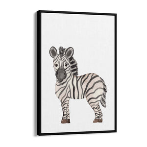 Cartoon Zebra Cute Nursery Baby Animal Art #2 - The Affordable Art Company