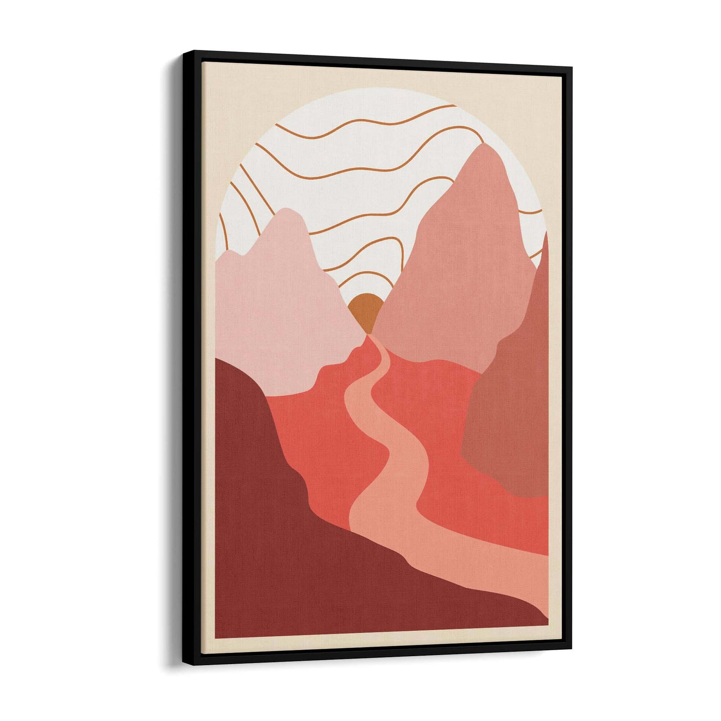 Twilight Mountain Pastel & Pink Landscape Wall Art - The Affordable Art Company
