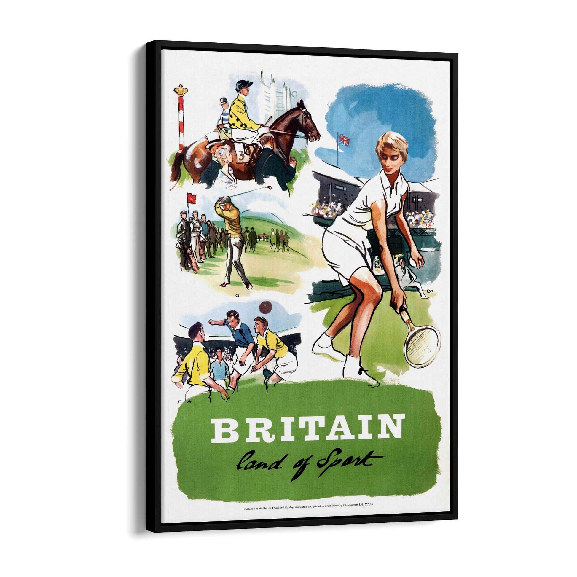 Britain - Land of Sport Vintage Advert Wall Art - The Affordable Art Company