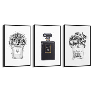 Set of Perfume Bottle Fashion Bedroom Wall Art #1 - The Affordable Art Company