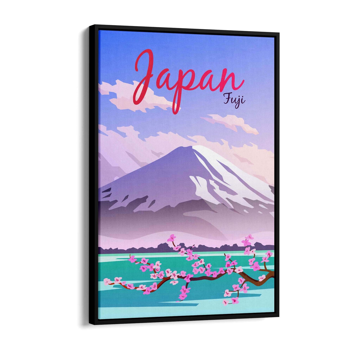 Retro Mount Fuji Japan Travel Vintage Wall Art - The Affordable Art Company