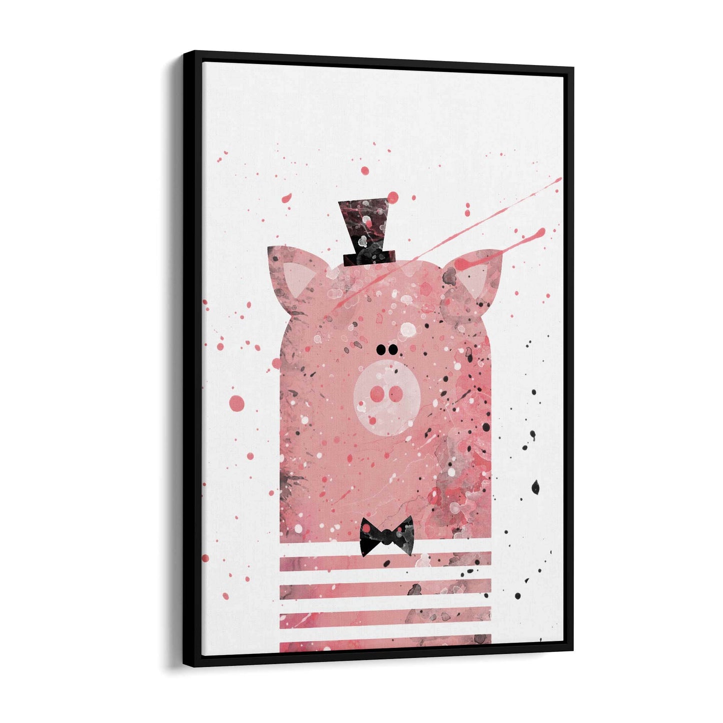 Pink Pig Nursery Cartoon Cute Animal Baby Wall Art - The Affordable Art Company