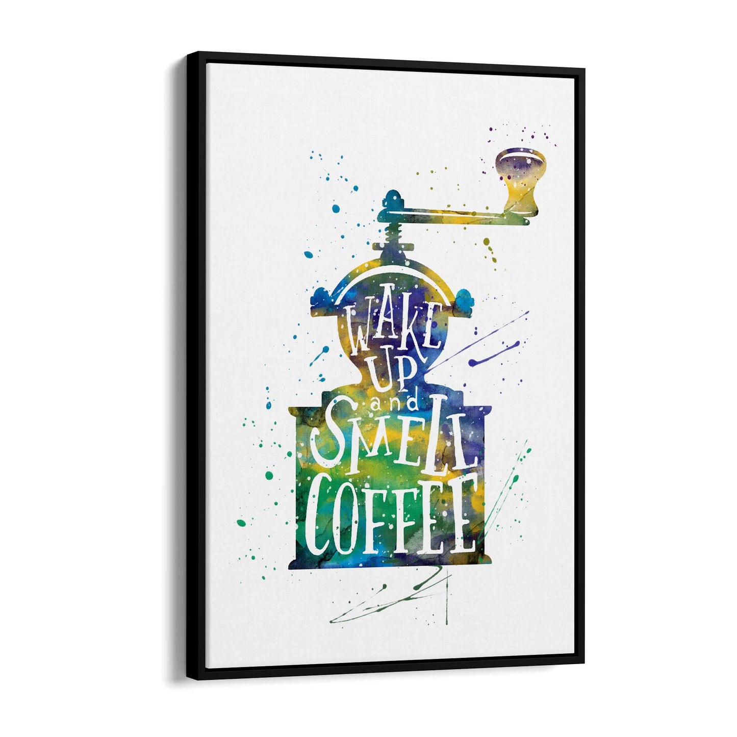 "Wake Up" Cafe Coffee Kitchen Morning Wall Art - The Affordable Art Company
