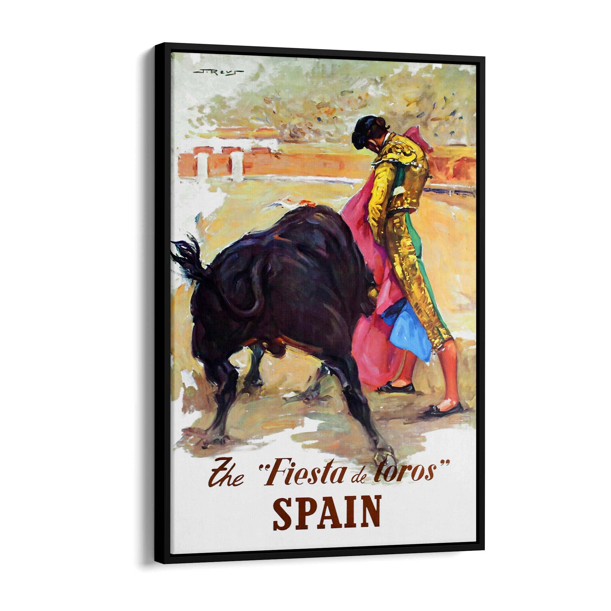 Spanish Fiesta de Toros Vintage Travel Advert Wall Art - The Affordable Art Company